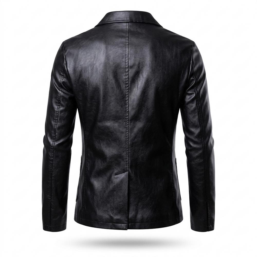 Mens Outlet House - Senud | Slim Fit Button-Front Leather Jacket Men