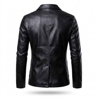Mens Outlet House - Senud | Slim Fit Button-Front Leather Jacket Men
