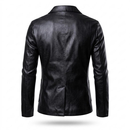 Mens Outlet House - Senud | Slim Fit Button-Front Leather Jacket Men