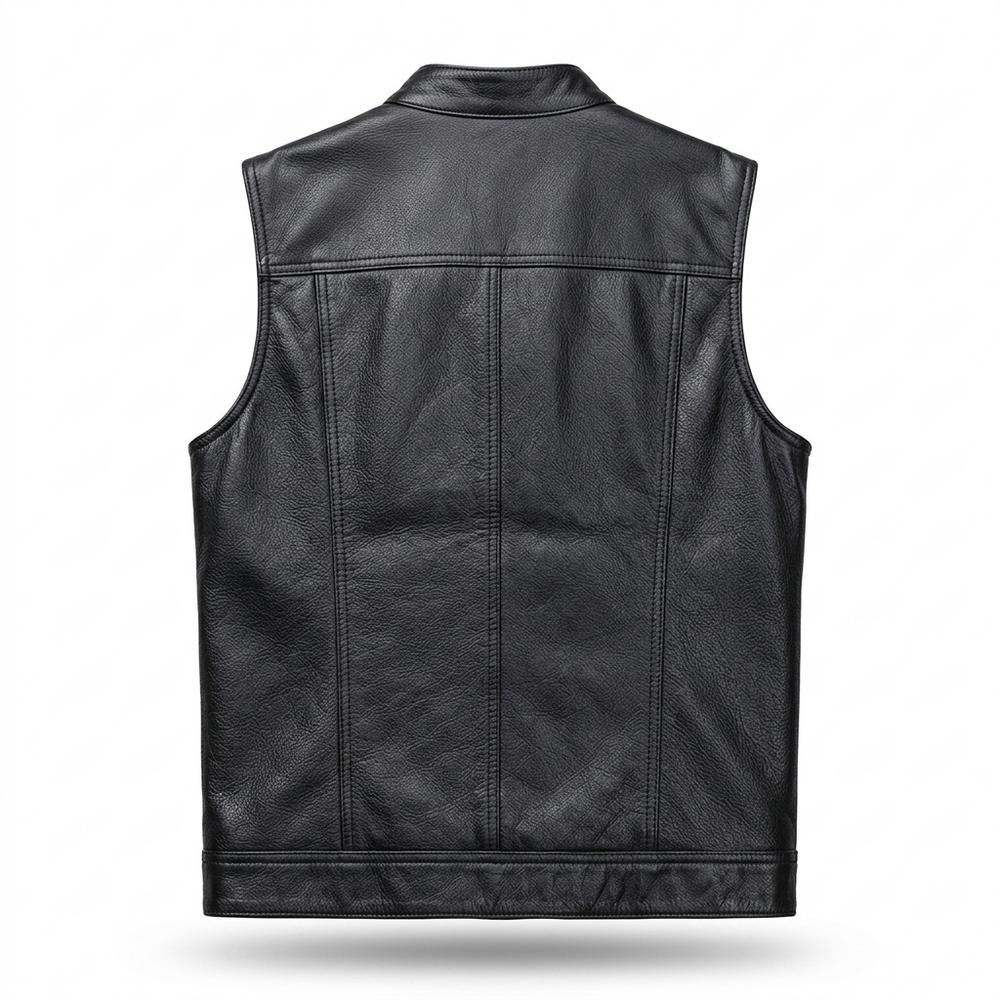 Mens Outlet House - Keser | Leather Button-Front Vest Men
