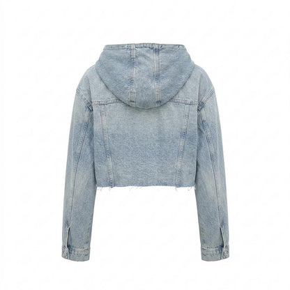 Mens Outlet House - Dahuk | Cropped Hooded Denim Jacket Women