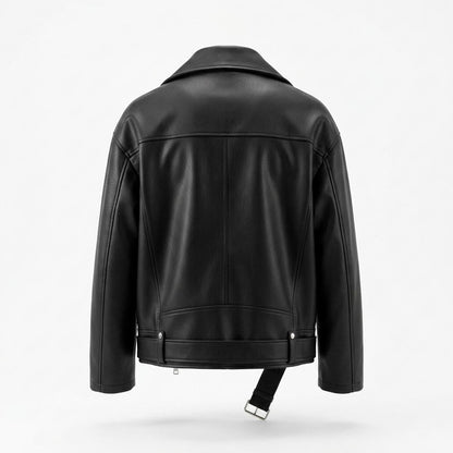 Mens Outlet House - Kevar | Asymmetrical Belted Leather Jacket Unisex