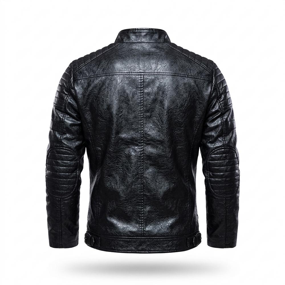 Mens Outlet House - Kesan | Quilted Zipped Leather Jacket Men