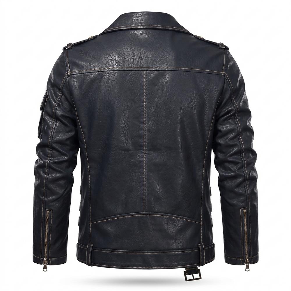 Mens Outlet House - Datir | Asymmetrical Belted Leather Jacket Men