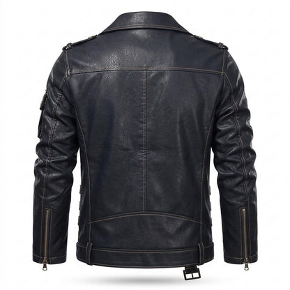 Mens Outlet House - Datir | Asymmetrical Belted Leather Jacket Men