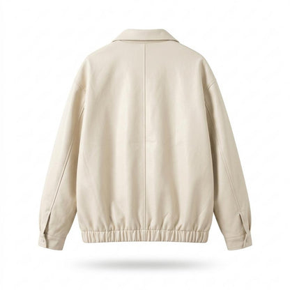 Mens Outlet House - Tiron | Zip-Up Relaxed-Fit Leather Jacket Men