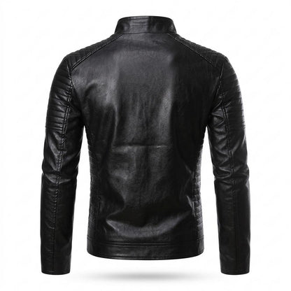 Mens Outlet House - Alram | Quilted Zip-Up Leather Jacket Men