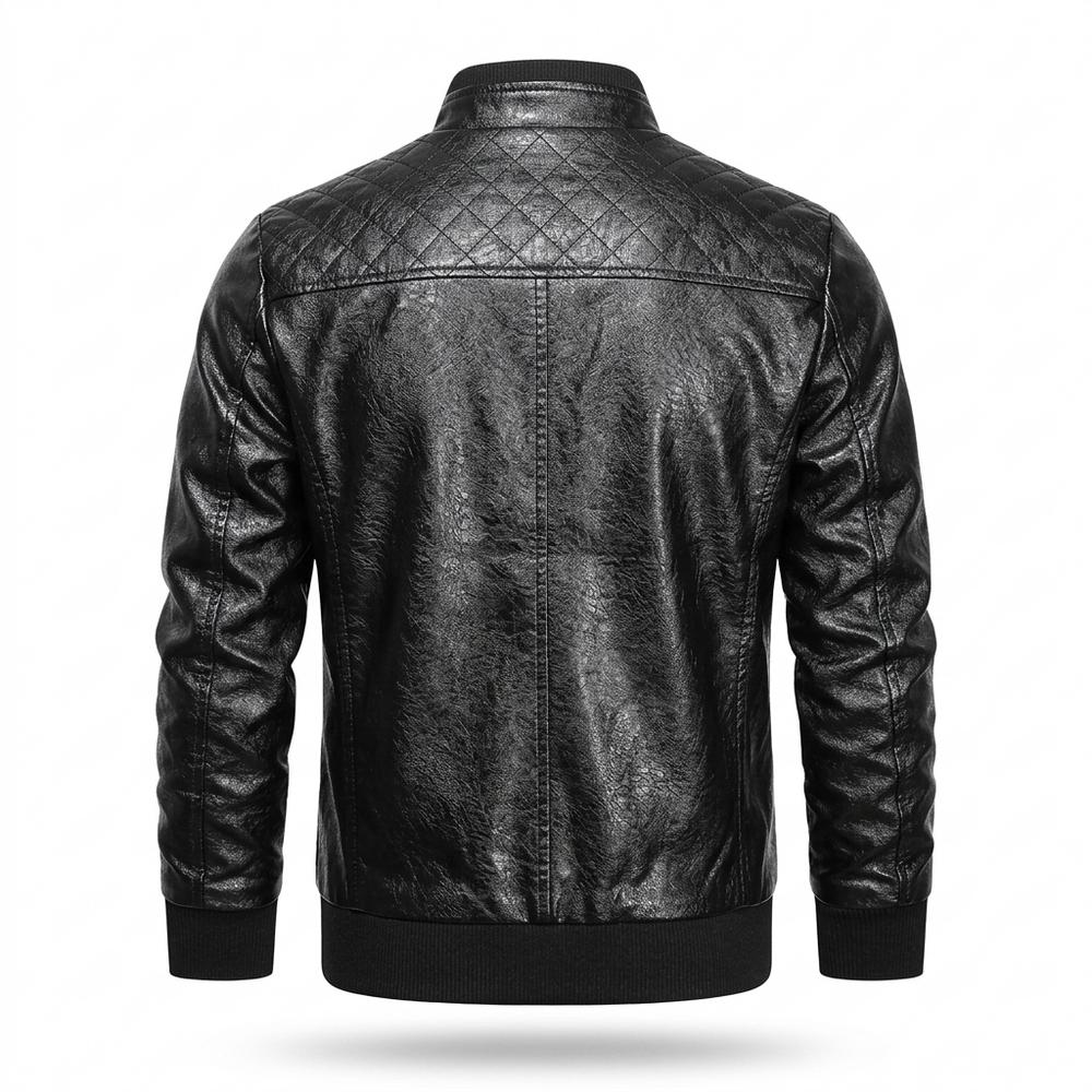 Mens Outlet House - Kasil | Quilted Zippered Leather Jacket Men