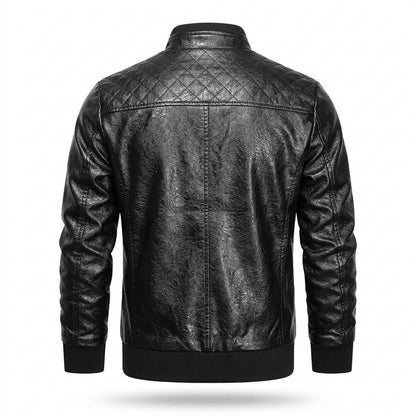 Mens Outlet House - Kasil | Quilted Zippered Leather Jacket Men