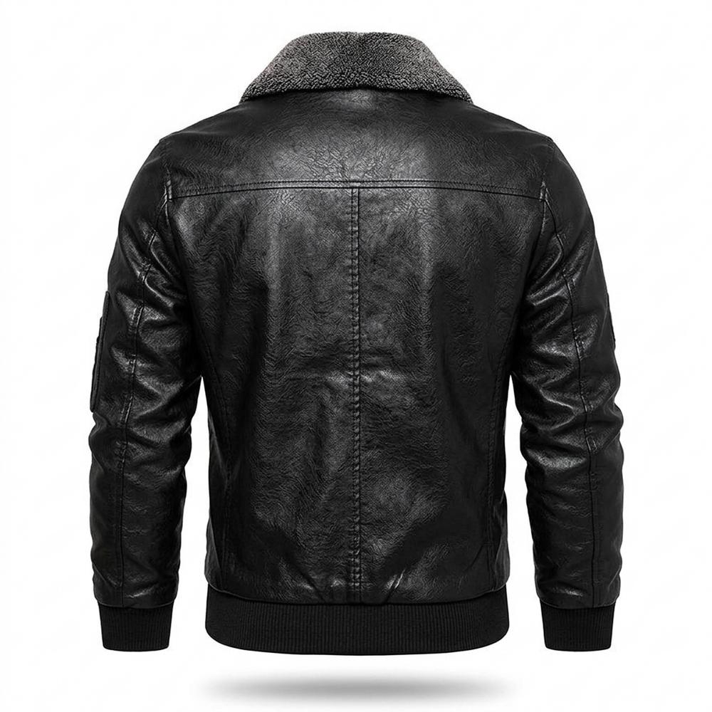 Mens Outlet House - Niser | Lined Embroidered Leather Jacket Men