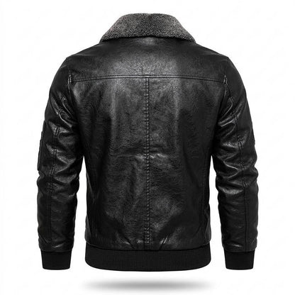 Mens Outlet House - Niser | Lined Embroidered Leather Jacket Men