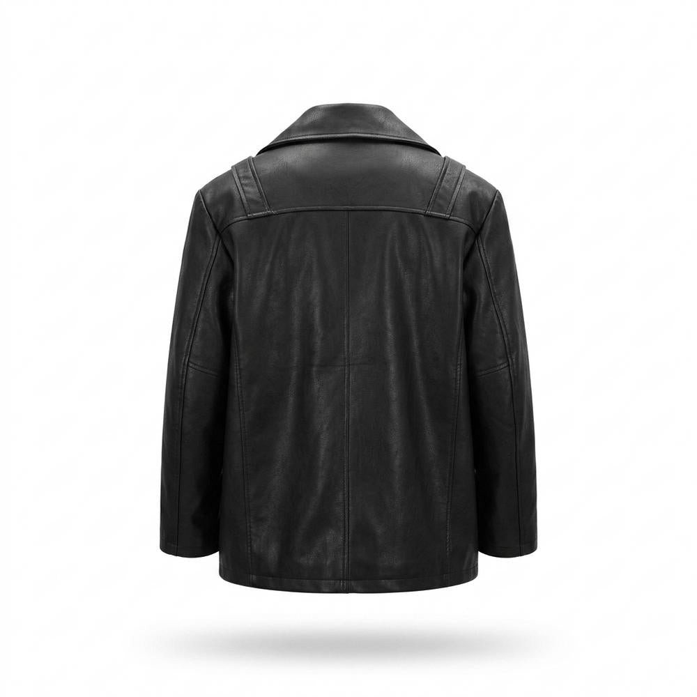 Mens Outlet House - Arlin | Multi-Pocket Buckled Leather Jacket Men