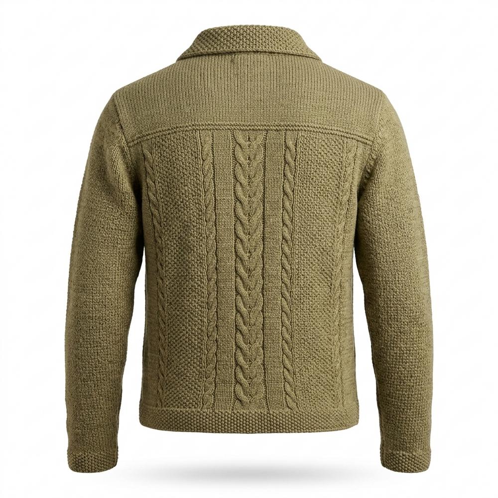Mens Outlet House - Losol | Cable Knit Collared Knit Cardigan Men