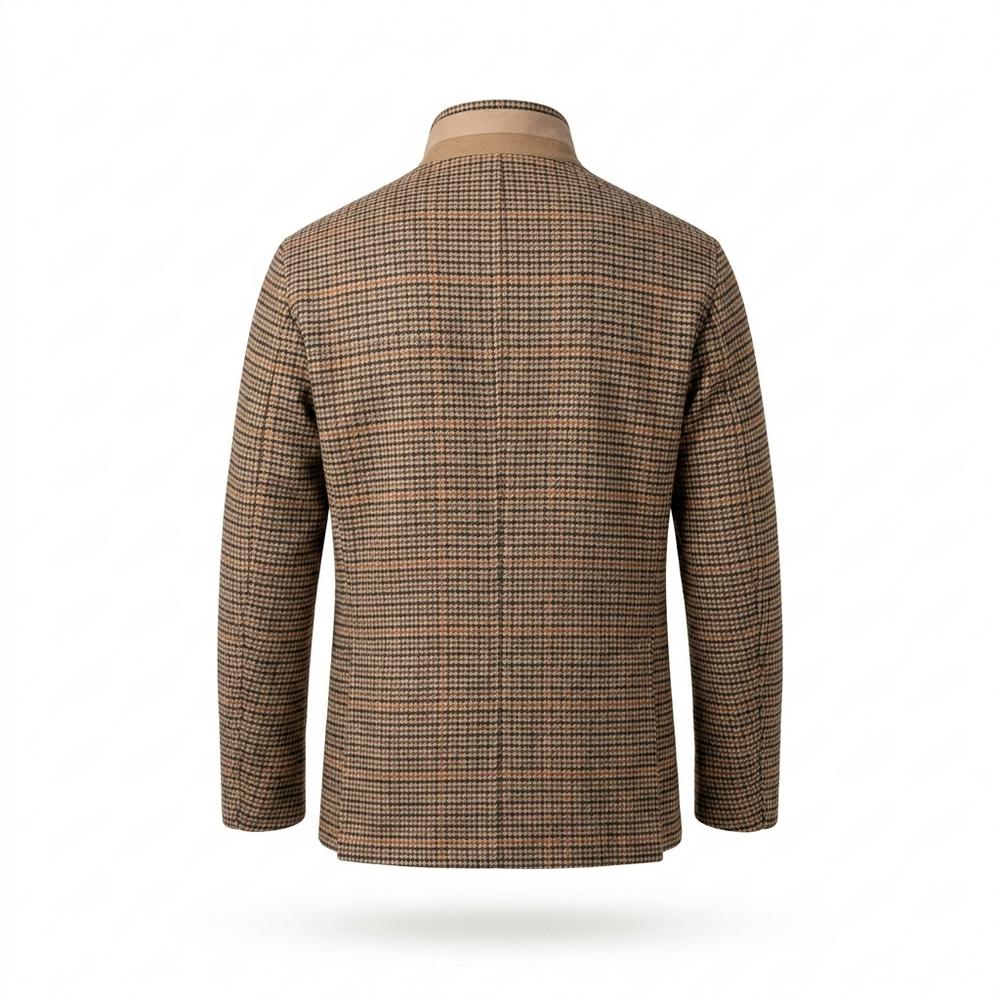 Mens Outlet House - Vural | Checked Stand-Collar Jacket Men