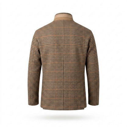 Mens Outlet House - Vural | Checked Stand-Collar Jacket Men