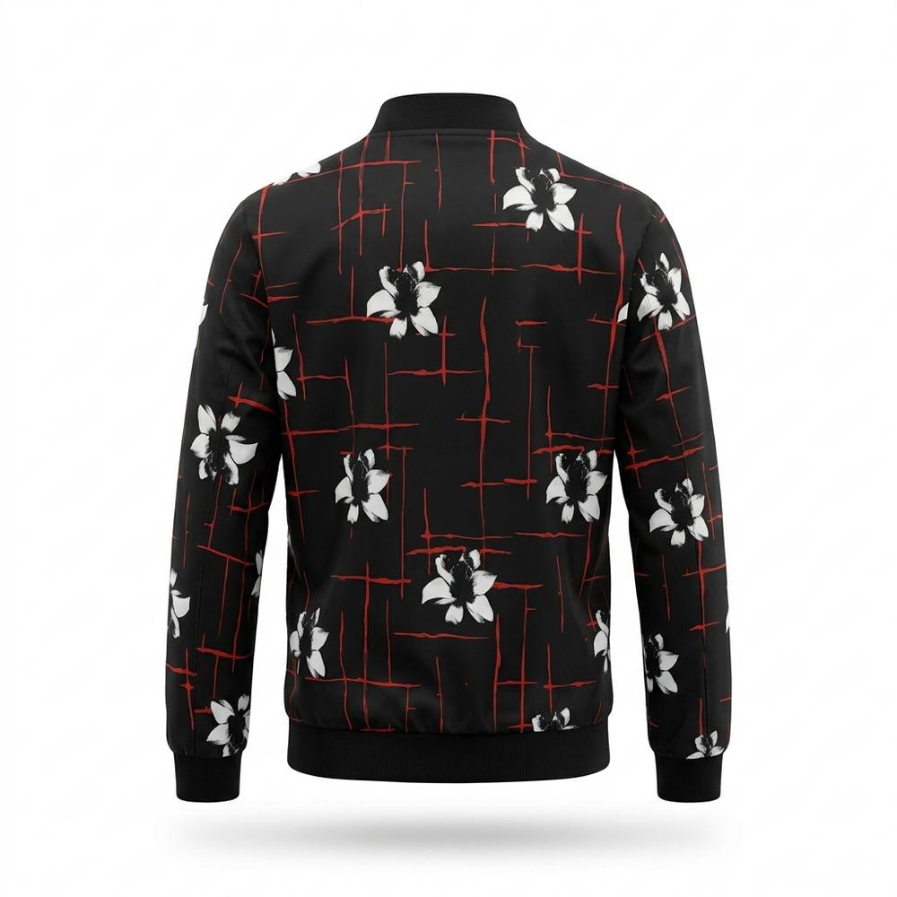 Mens Outlet House - Lyver | Floral Print Zip-Up Jacket Men