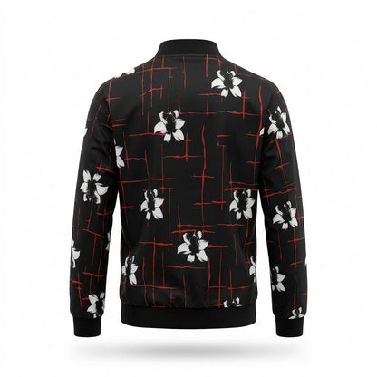 Mens Outlet House - Lyver | Floral Print Zip-Up Jacket Men