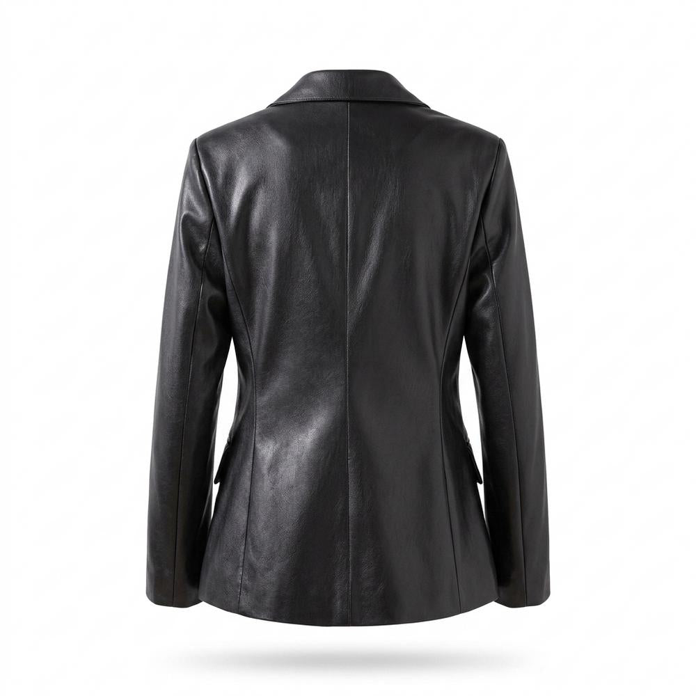 Mens Outlet House - Ravan | Single-Breasted Faux-Leather Blazer Women