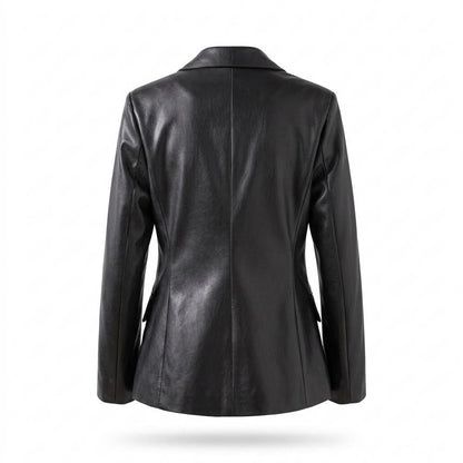 Mens Outlet House - Ravan | Single-Breasted Faux-Leather Blazer Women