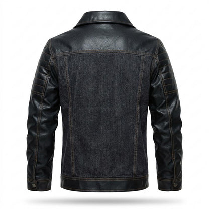Mens Outlet House - Neven | Mixed-Material Quilted-Sleeve Denim Jacket Men