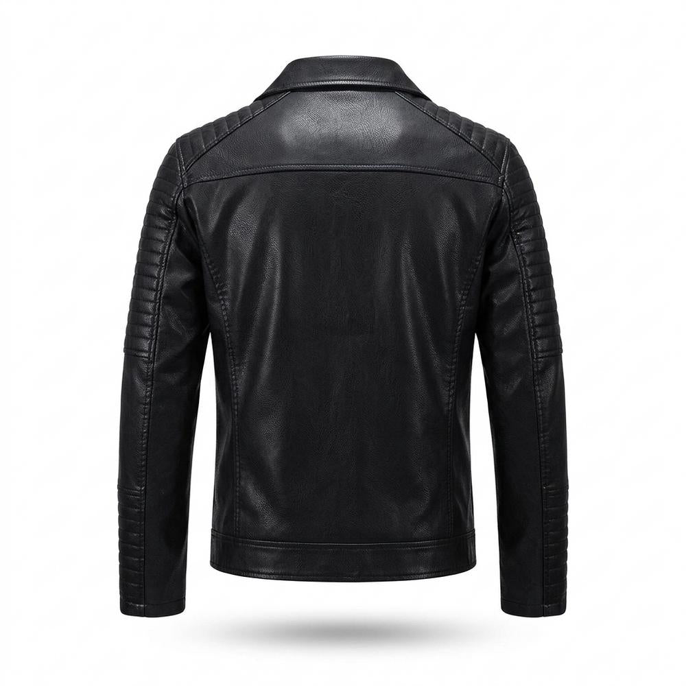Mens Outlet House - Vekar | Quilted Asymmetrical Leather Jacket Men