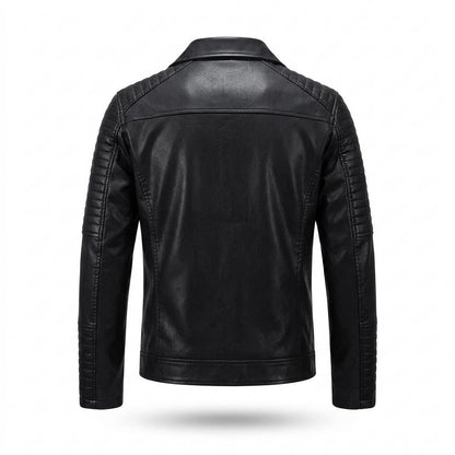 Mens Outlet House - Vekar | Quilted Asymmetrical Leather Jacket Men