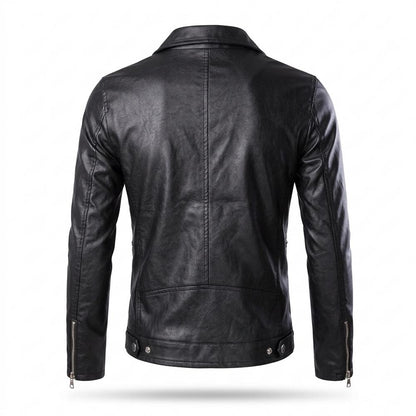 Mens Outlet House - Vevin | Asymmetrical Tailored Leather Jacket Men