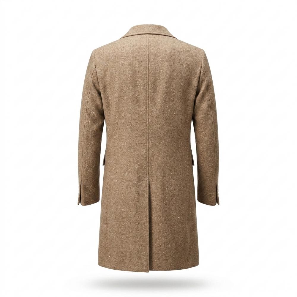Mens Outlet House - Risel | Double-Breasted Textured Coat Men