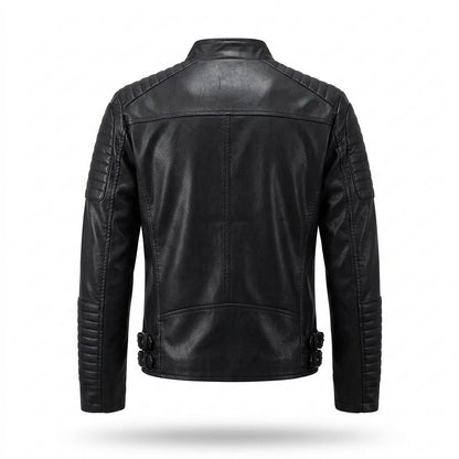 Mens Outlet House - Romon | Quilted Asymmetrical Leather Jacket Men