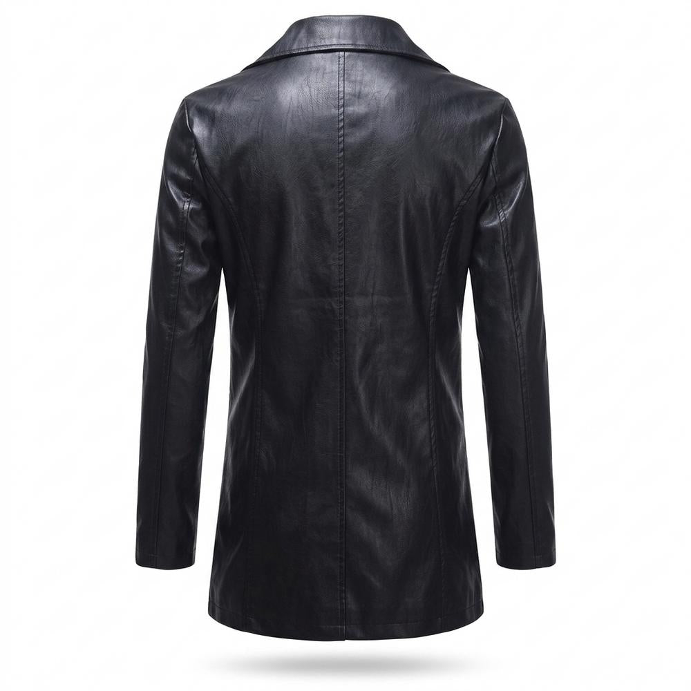 Mens Outlet House - Nehal | Asymmetrical Faux-Leather Coat Men