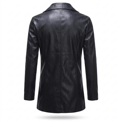Mens Outlet House - Nehal | Asymmetrical Faux-Leather Coat Men