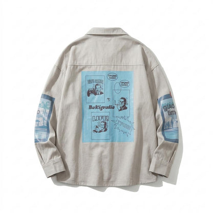 Mens Outlet House - Kaser | Graphic Print Long-Sleeved Shirt Men