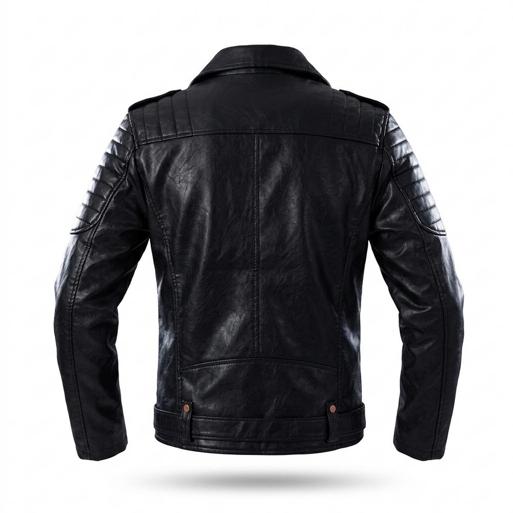 Mens Outlet House - Mimin | Asymmetrical Quilted Leather Jacket Men