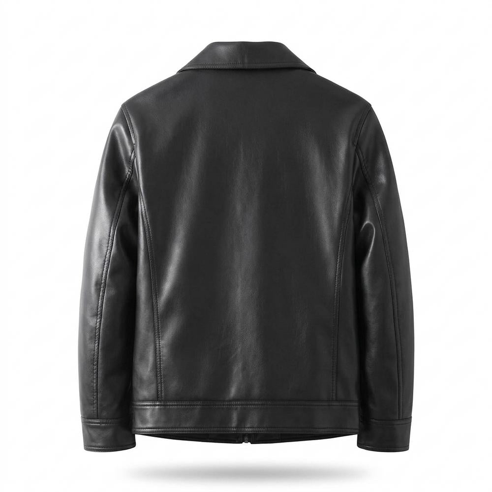 Mens Outlet House - Tilin | Quilted-Lining Zip-Up Leather Jacket Men