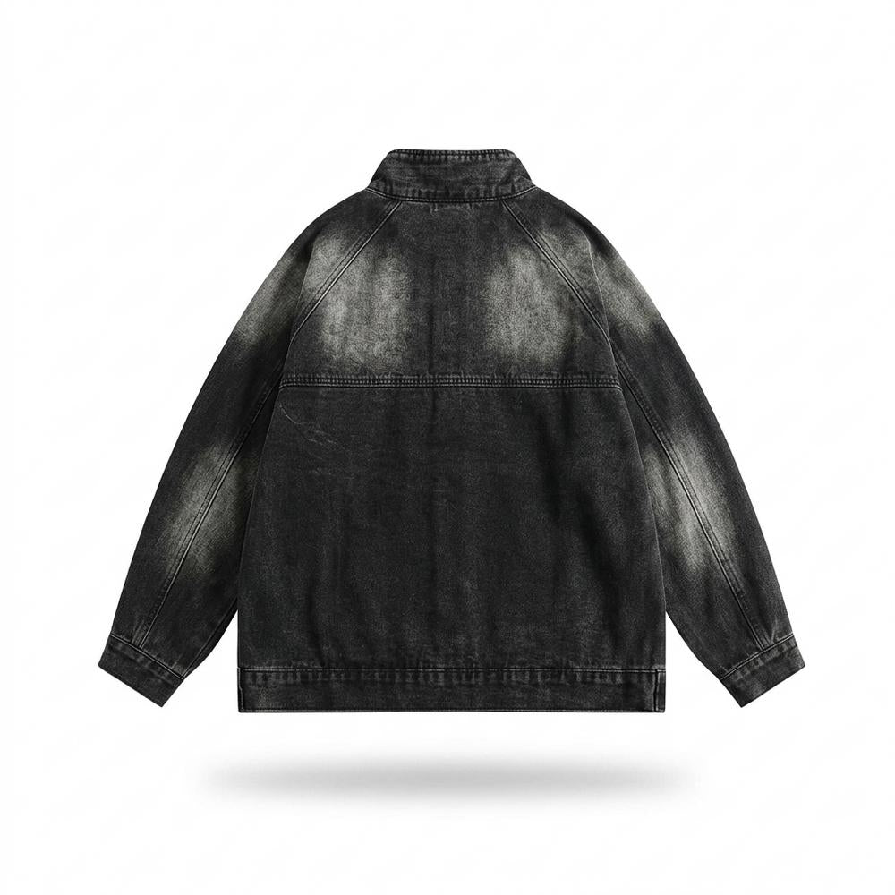 Mens Outlet House - Raver | Washed Stand-Collar Denim Jacket Unisex