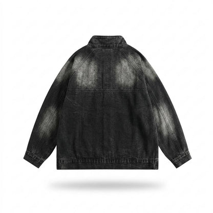 Mens Outlet House - Raver | Washed Stand-Collar Denim Jacket Unisex