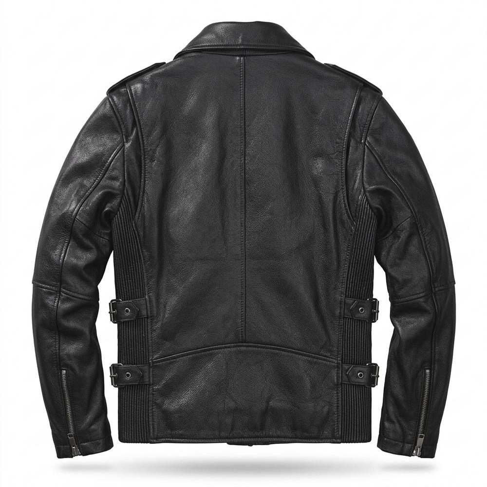 Mens Outlet House - Rasol | Asymmetrical Belted Leather Jacket Men