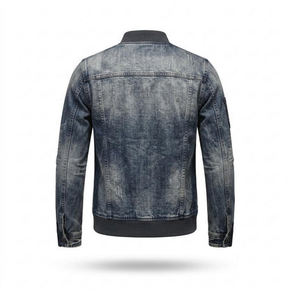 Mens Outlet House - Mivan | Washed Patched Denim Jacket Men