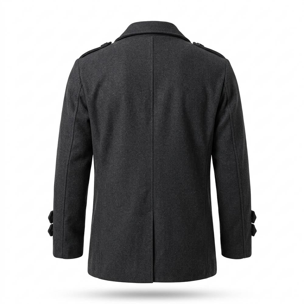 Mens Outlet House - Rilar | Double-Breasted Solid Color Coat Men