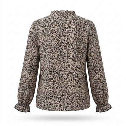 Mens Outlet House - Zetor | Floral-Print Ruffle-Neck Blouse Women