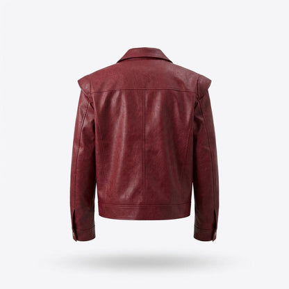 Mens Outlet House - Rinav | Zip-Up Loose-Fit Leather Jacket Men