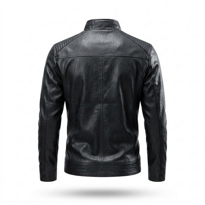 Mens Outlet House - Venav | Lined Zip-Up Leather Jacket Men