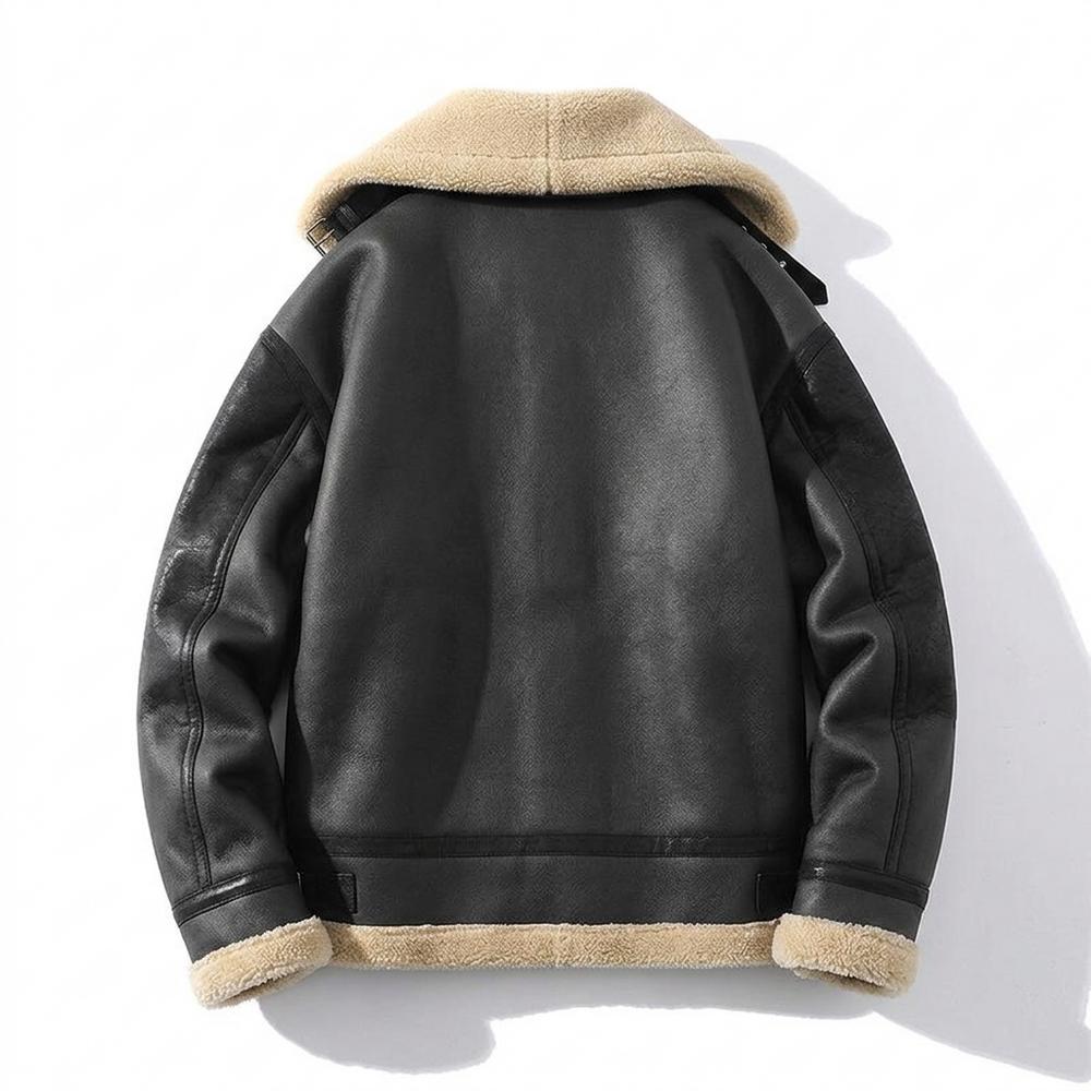 Mens Outlet House - Tavar | Sherpa-Lined Faux Leather Jacket Men