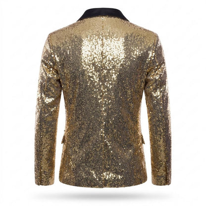 Mens Outlet House - Rosil | Sequined Single-Button Blazer Men