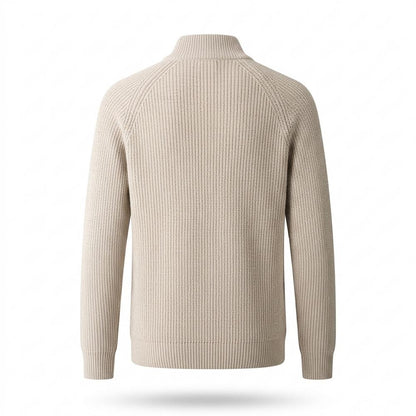Mens Outlet House - Ralen | Ribbed-Knit Zip-Up Knit Cardigan Men