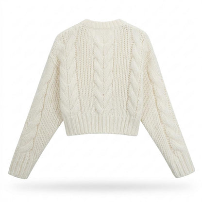 Mens Outlet House - Selom | Cable-Knit Cropped Knit Cardigan Women