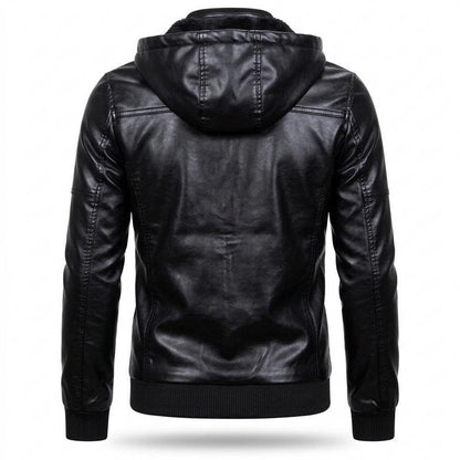 Mens Outlet House - Sever | Hooded Lined Leather Jacket Men