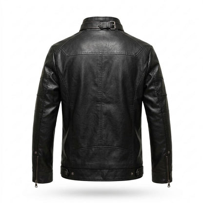 Mens Outlet House - Caser | Lined Zip-Up Leather Jacket Men