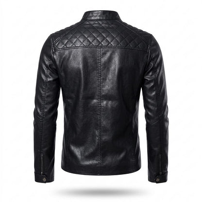 Mens Outlet House - Mekor | Quilted Zip-Up Leather Jacket Men