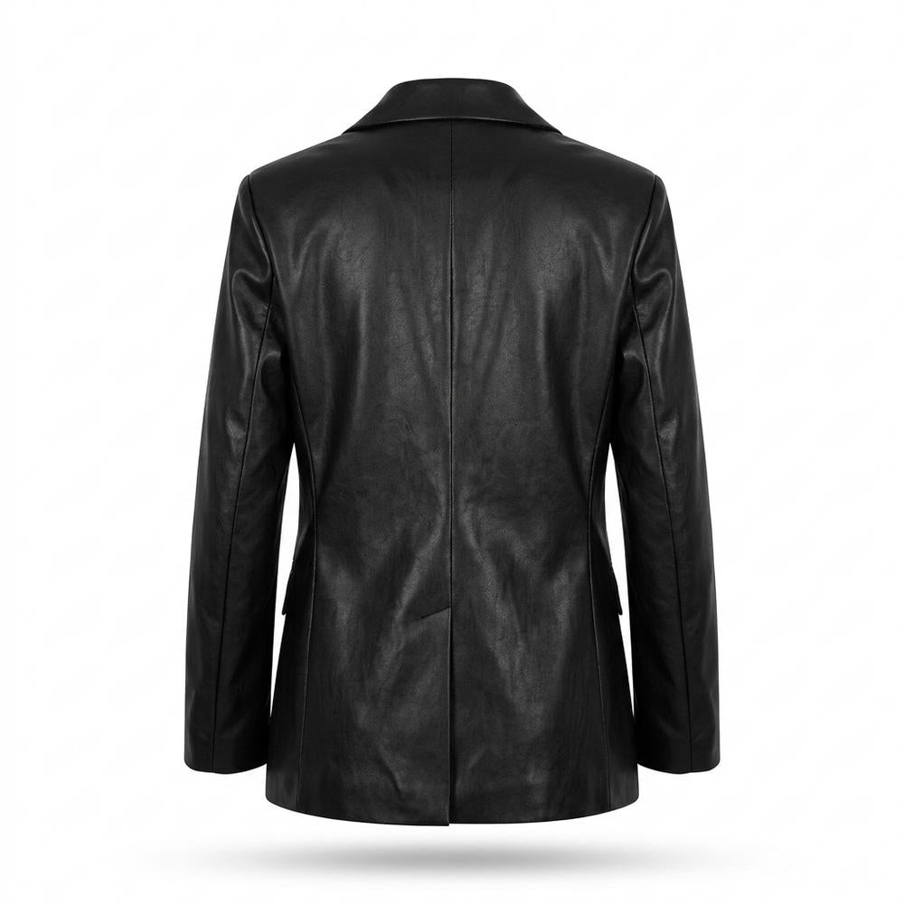 Mens Outlet House - Zenav | Leather-Look Single-Breasted Blazer Women